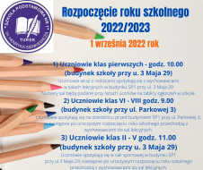 Harmonogram rozpoczęcia 2022/2023